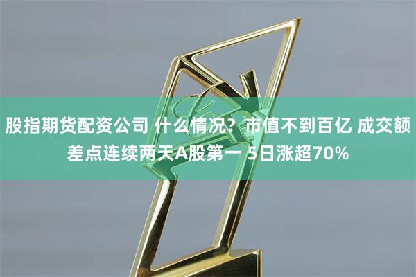 股指期货配资公司 什么情况？市值不到百亿 成交额差点连续两天A股第一 5日涨超70%