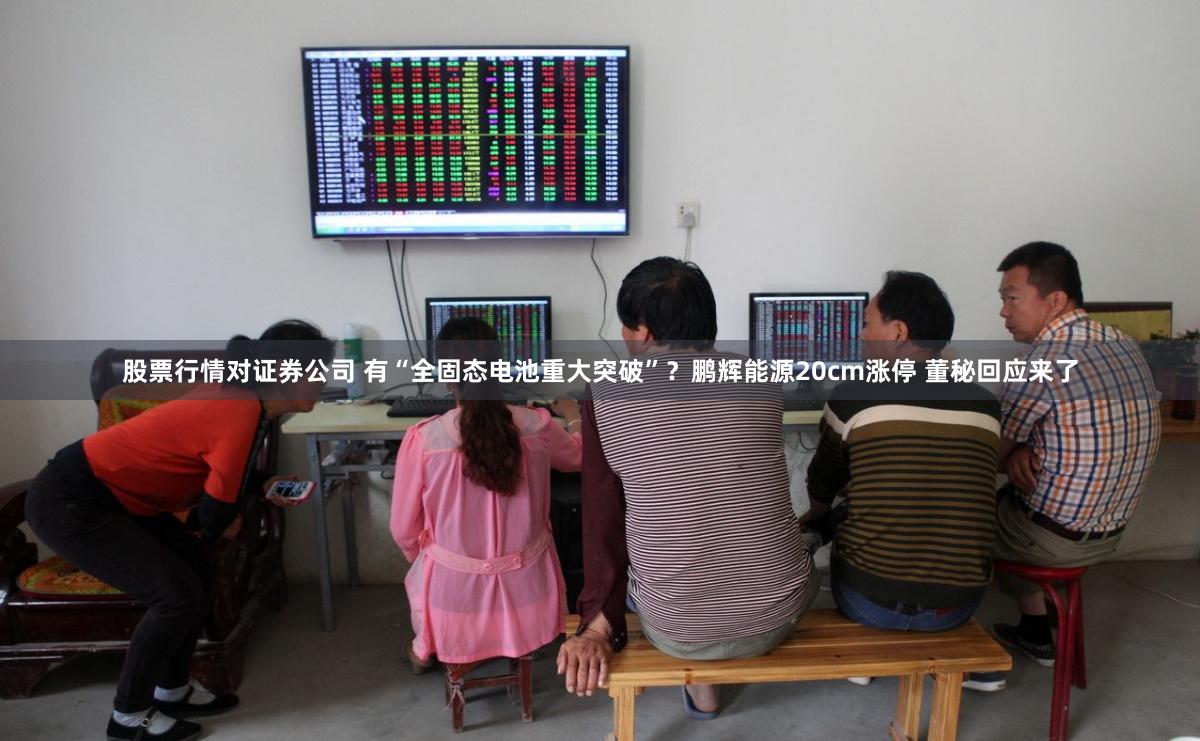 股票行情对证券公司 有“全固态电池重大突破”？鹏辉能源20cm涨停 董秘回应来了
