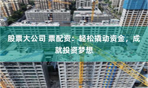 股票大公司 票配资：轻松撬动资金，成就投资梦想