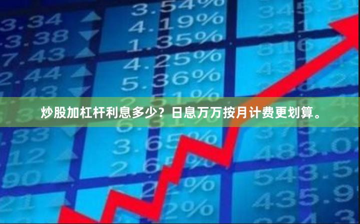 炒股加杠杆利息多少？日息万万按月计费更划算。